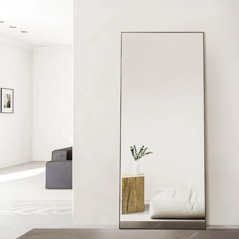 ENJOYBASICS 71"x32" Full Length Mirror with Stand, Large Full Size Body Mirror Hanging or Leaning Against Wall, Aluminum Alloy