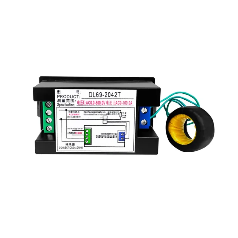 AC Voltmeter Ammeter 0-500V 0-100A Detector Integrated Meter Digital Display DL69-2042T