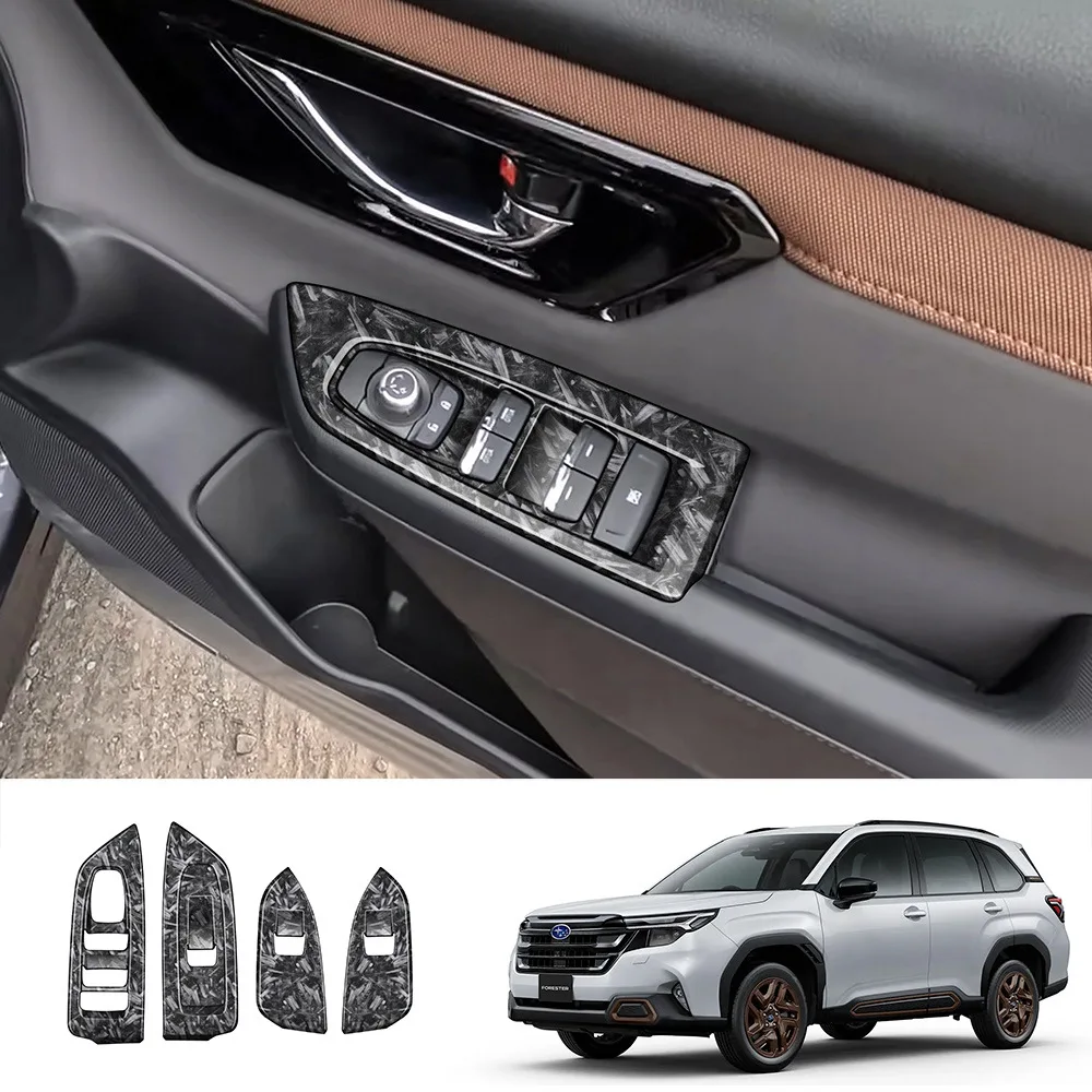 

4 шт., крышка управления окном двери автомобиля, панель для RHD Subaru FORESTER 2025, Стайлинг автомобиля, внутренние декоративные наклейки, аксессуары