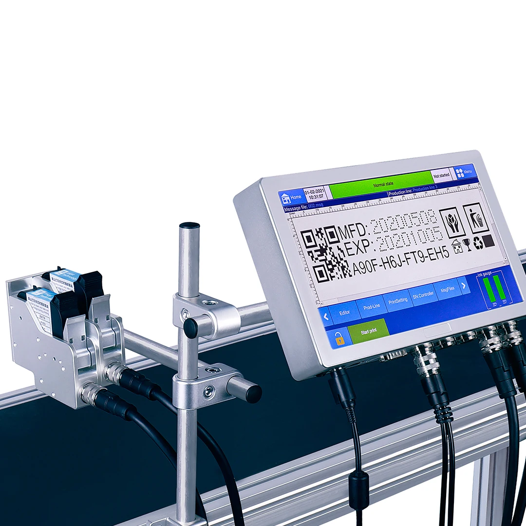 DOCOD Smart Date Coding Machine T2000 TIJ Thermal Inkjet Printer with real-time cost calculation and remote management function