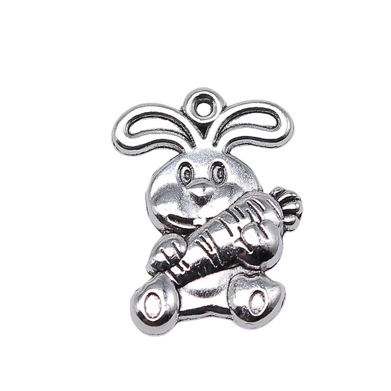 Fashion Alloy Cute Rabbit And Carrot Charms 15*21mm 20pcs AAC455