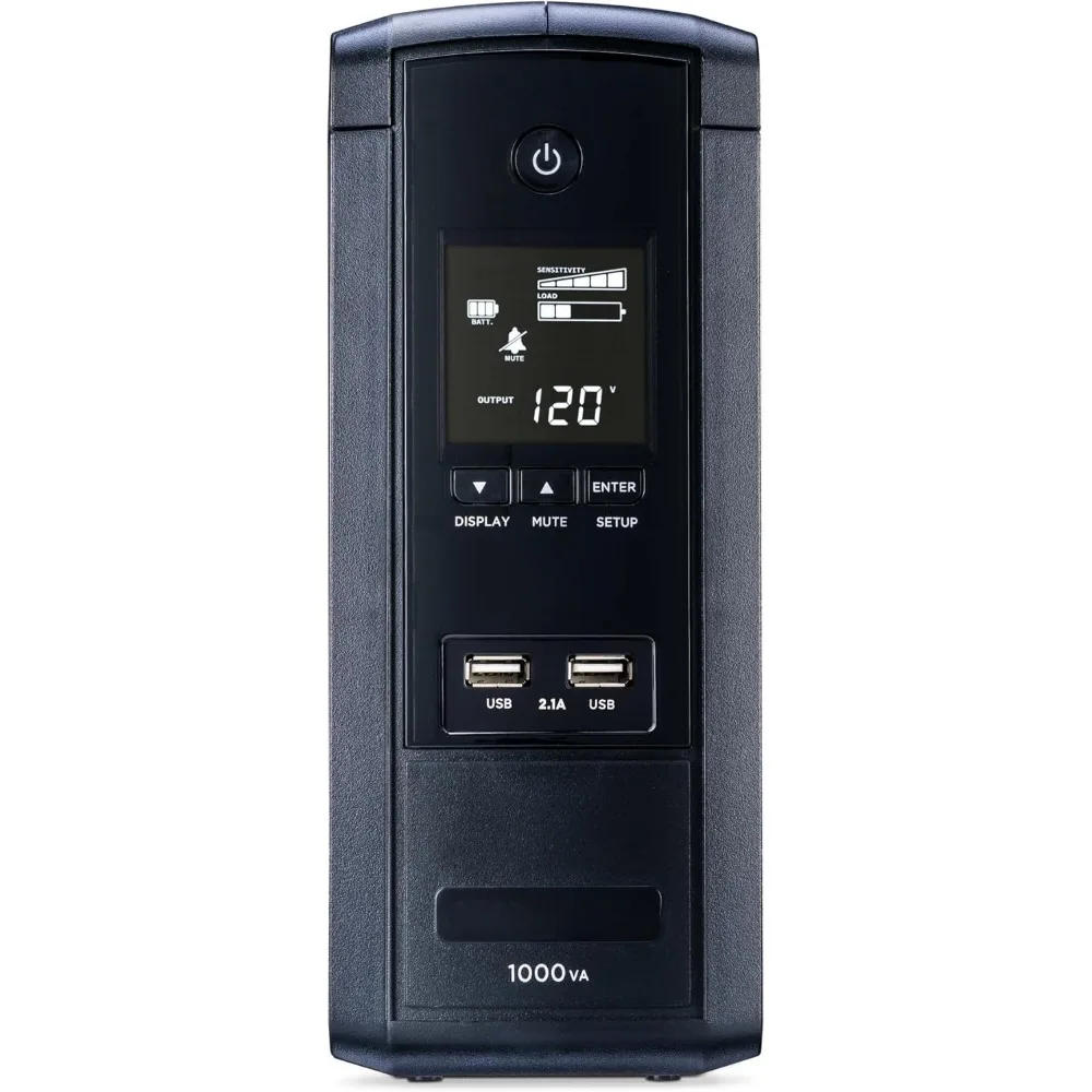 

BRG1000AVRLCD Intelligent LCD UPS System, 1000VA/600W, 10 Outlets, AVR, Mini-Tower, 5-Year Warranty