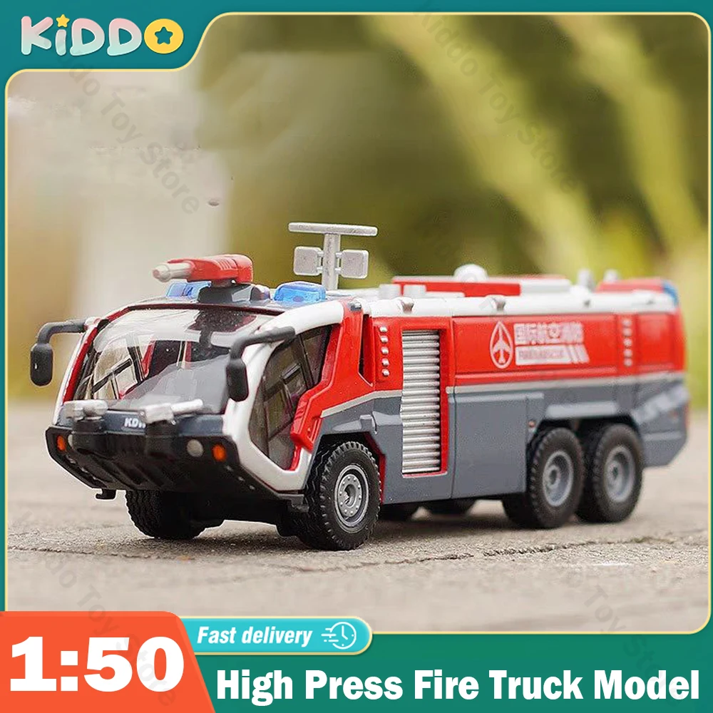 Kaidiwei Alloy Engineering Vehicle Diecast Toys Model Fire Truck Alloy Water Gun Educational Children Gift Rescue Car XMAS Gifts