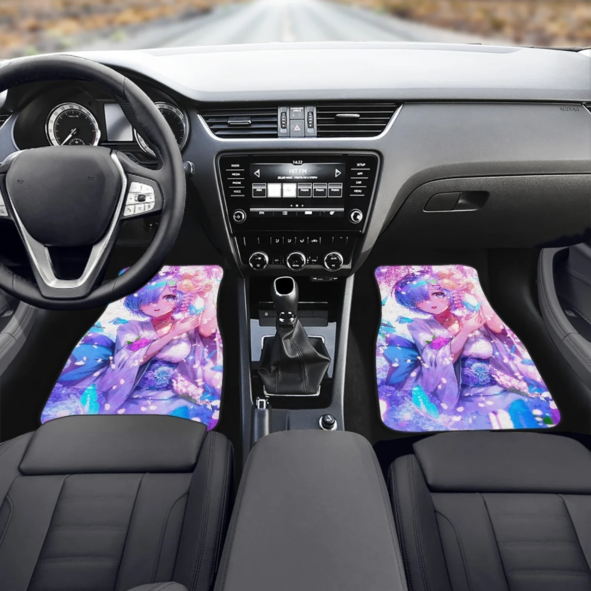 New Re Zero Rem Ram Car Floor Carpet Set of 4 Piece Anime Design Auto Interior Floor Mats Durable Front Carpets for Truck Sedan