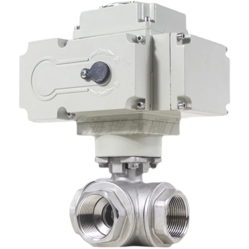 Electric Ball Valve Three-Way Threaded Steering T-Type L-Type Switching Stainless Steel Valve