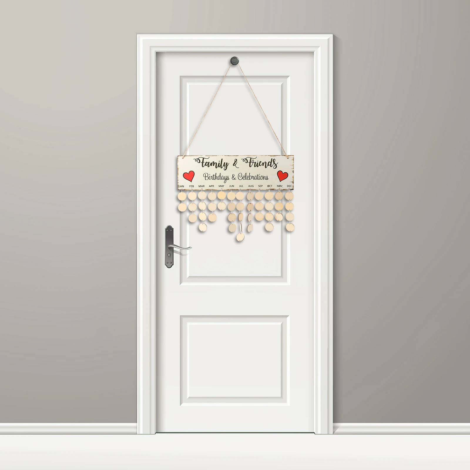 

Wooden Calendar Board Family Birthdays Reminder Wooden Block Calendar Wall Decor 40x12x0 5cm Colorful Easy Assemble