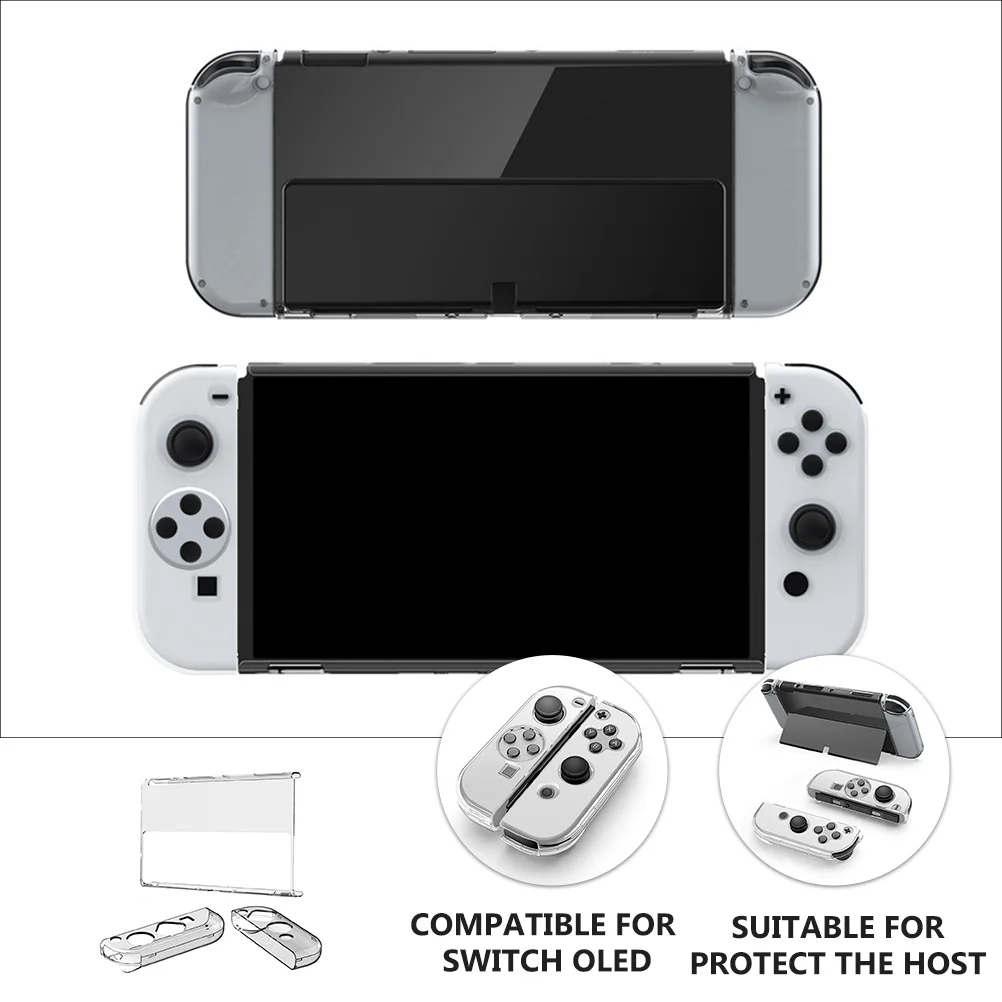 

1 set 1 Set Switch Oled Hard Shell Shockproof Protective Cover With Precise Cutouts Sturdy Clear Case For Game Console Gaming