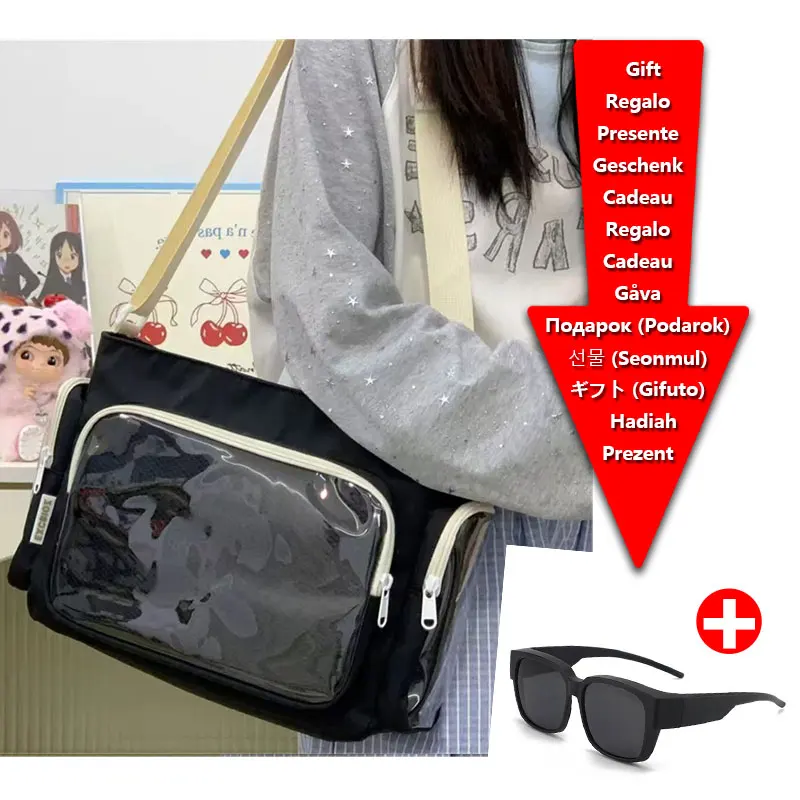 Mochila Transparente de Gran Capacidad, Estilo Moderno, para Estudiantes, Bolso Bandolera para Mujer