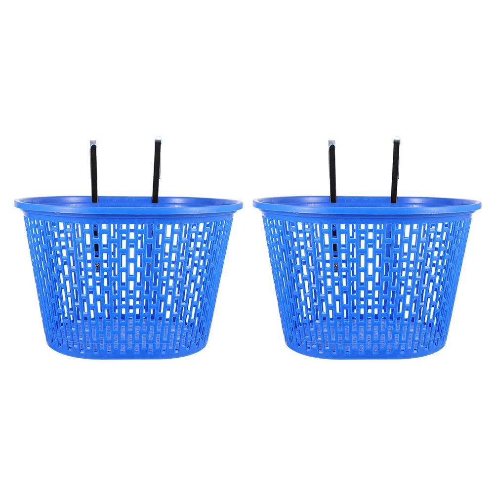 2pcs Bike Front Basket Plastic Anti-Rust Fast Release Universal Handlebar Storage Container For Mountain Bike Cycling Bicycles