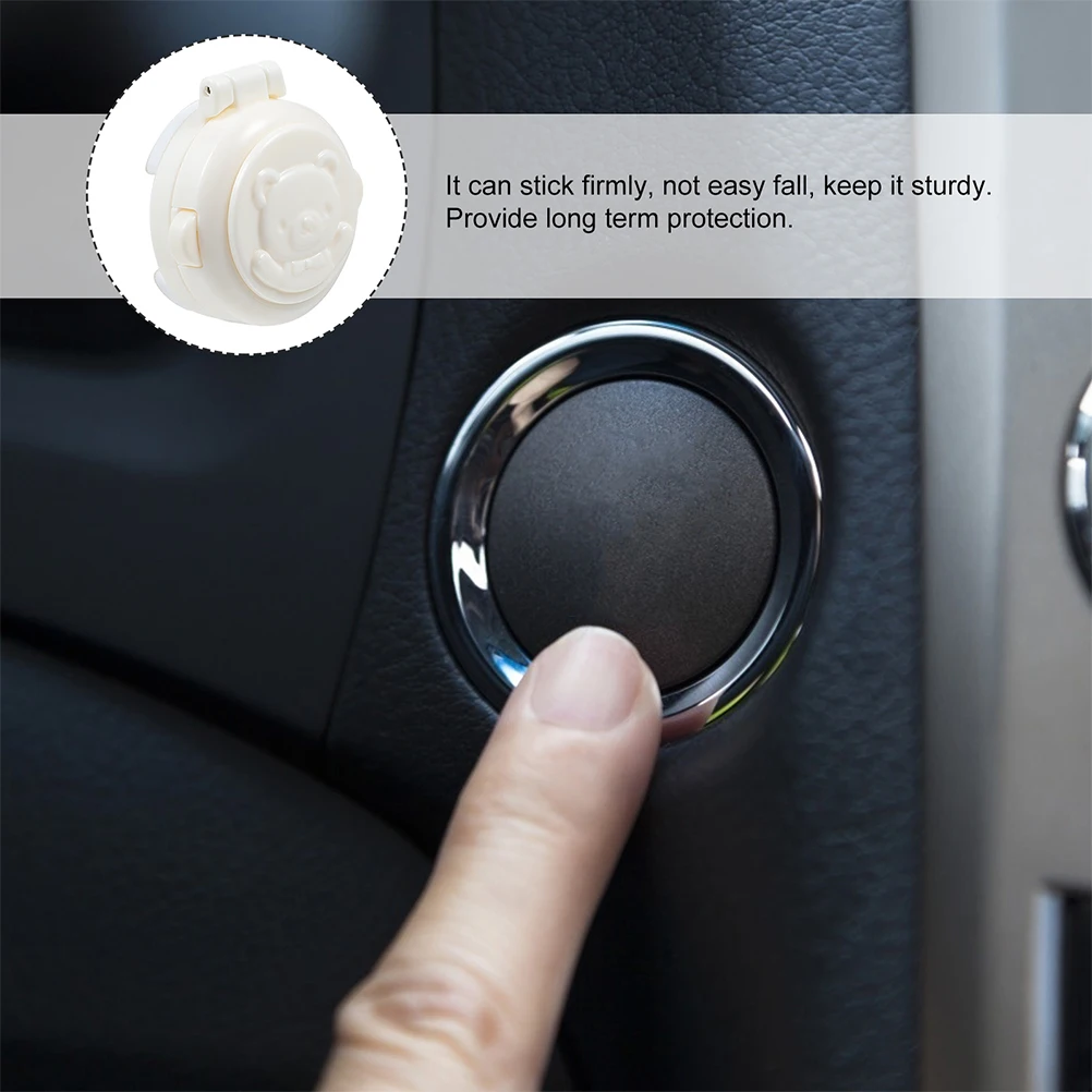 

3 Pcs Button Cover for Car Washing Machine Baby Safety Proofing Supplies White Color Easy Install Craftsmanship Detail