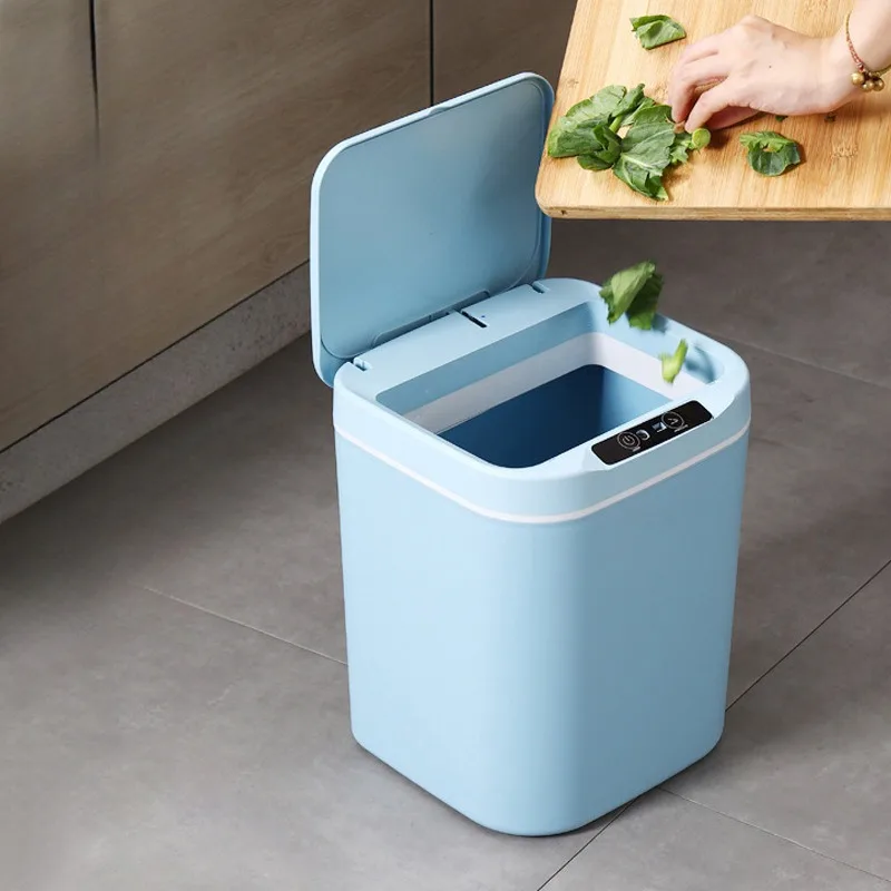 Smart Trash Can with Automatic Sensor Electric Waste Bin Waterproof Wastebasket for Kitchen Bathroom Recycling Trash Can 18L