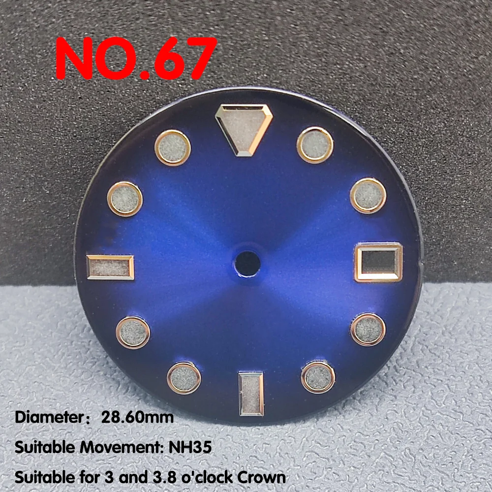 28.6mm watch dial single day NH35/NH36 colorful gradient watch dial with support for custom logo