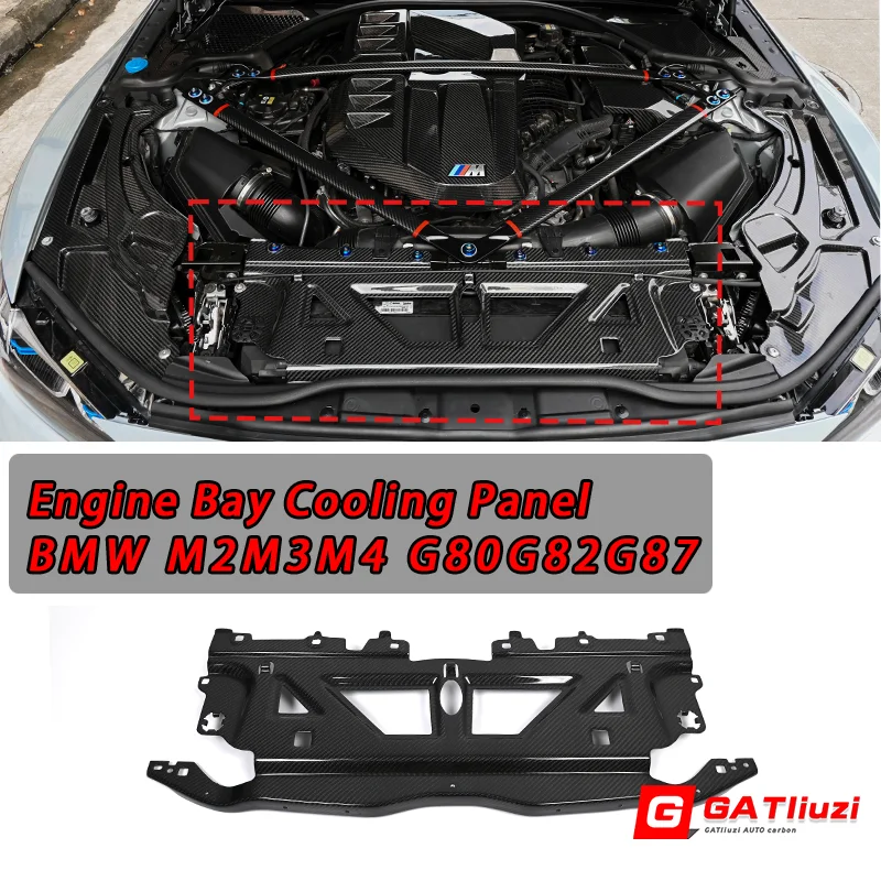 

Dry Carbon Fiber Engine Bay Cooling Slam Panel For BMW M2 G87 M3 G80 M4 G82 G83 2021-2024 Tuning Parts Replacement OEM