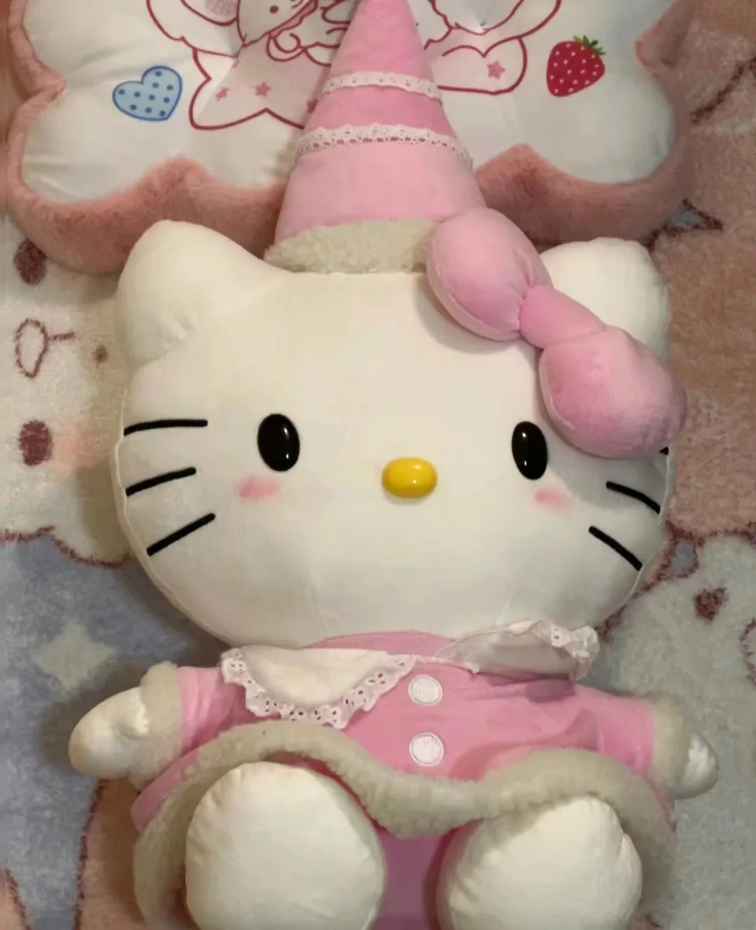 Hello Kitty Pluche Pop Speelgoed Nieuwe 28 cm Kawaii Kerst Leuke Cartoon Sanrios Soft Gevulde Kt Kat Hoed Kussen Ornament vakantie Geschenken