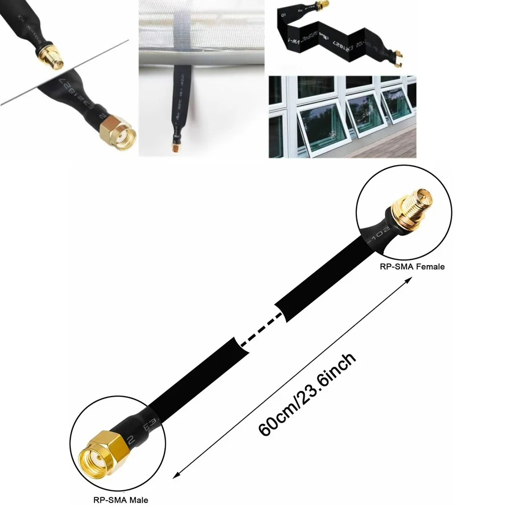 Brand New New Extension Cable Accessories Miner RP-SMA Male To RP-SMA Female Thru 0-6 GHz 60cm Length Hotspot Antenna
