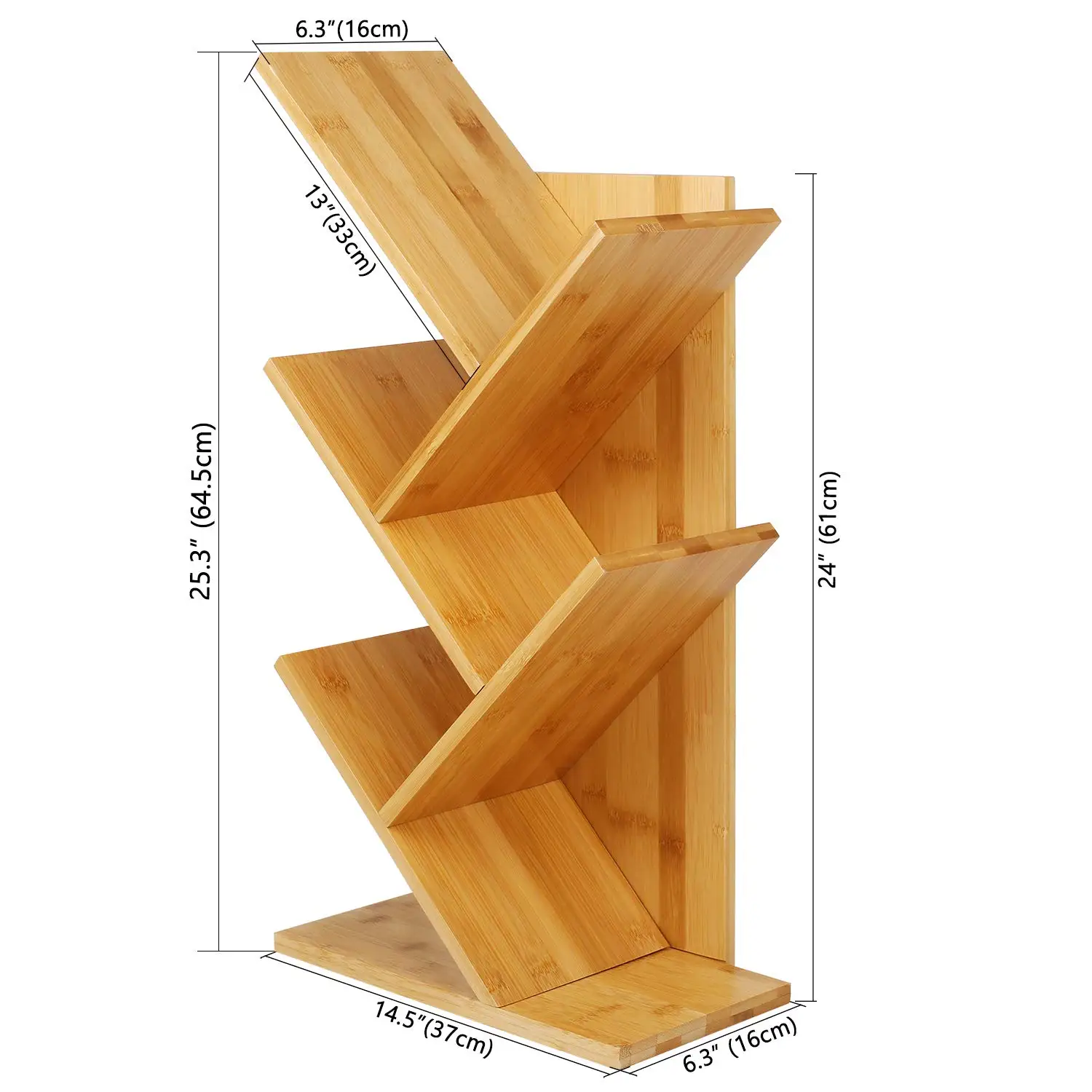 4 layer independent bracket book display storage rack bamboo bookshelf