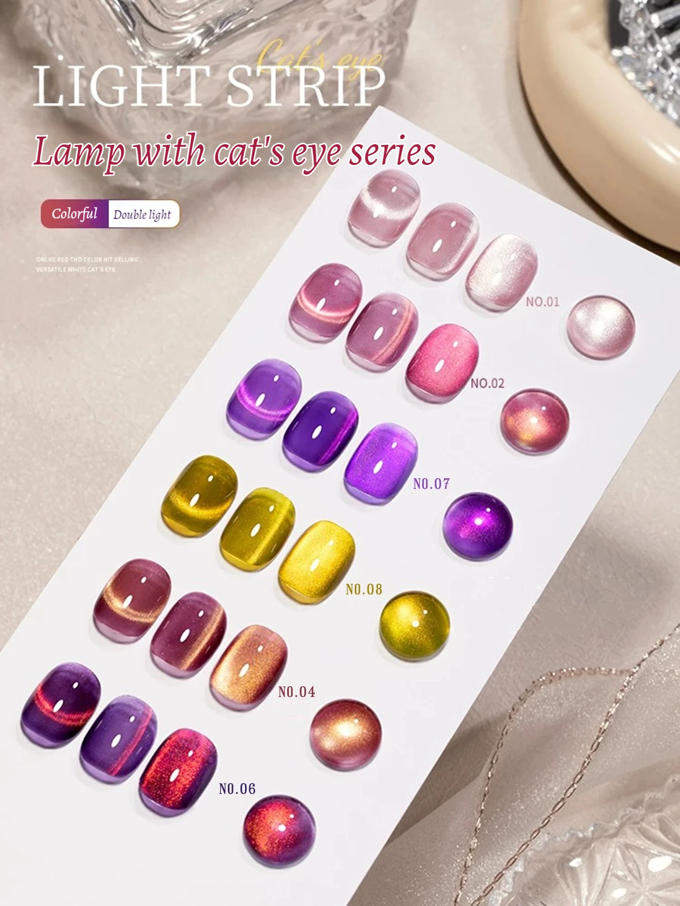 1-6pcs PSK Lamp With Cat Eye Gel Nail Polish 2025Lasting Whitening Dedouble Light Ice Transparency Cat Eye Nail Art Nail Supplie