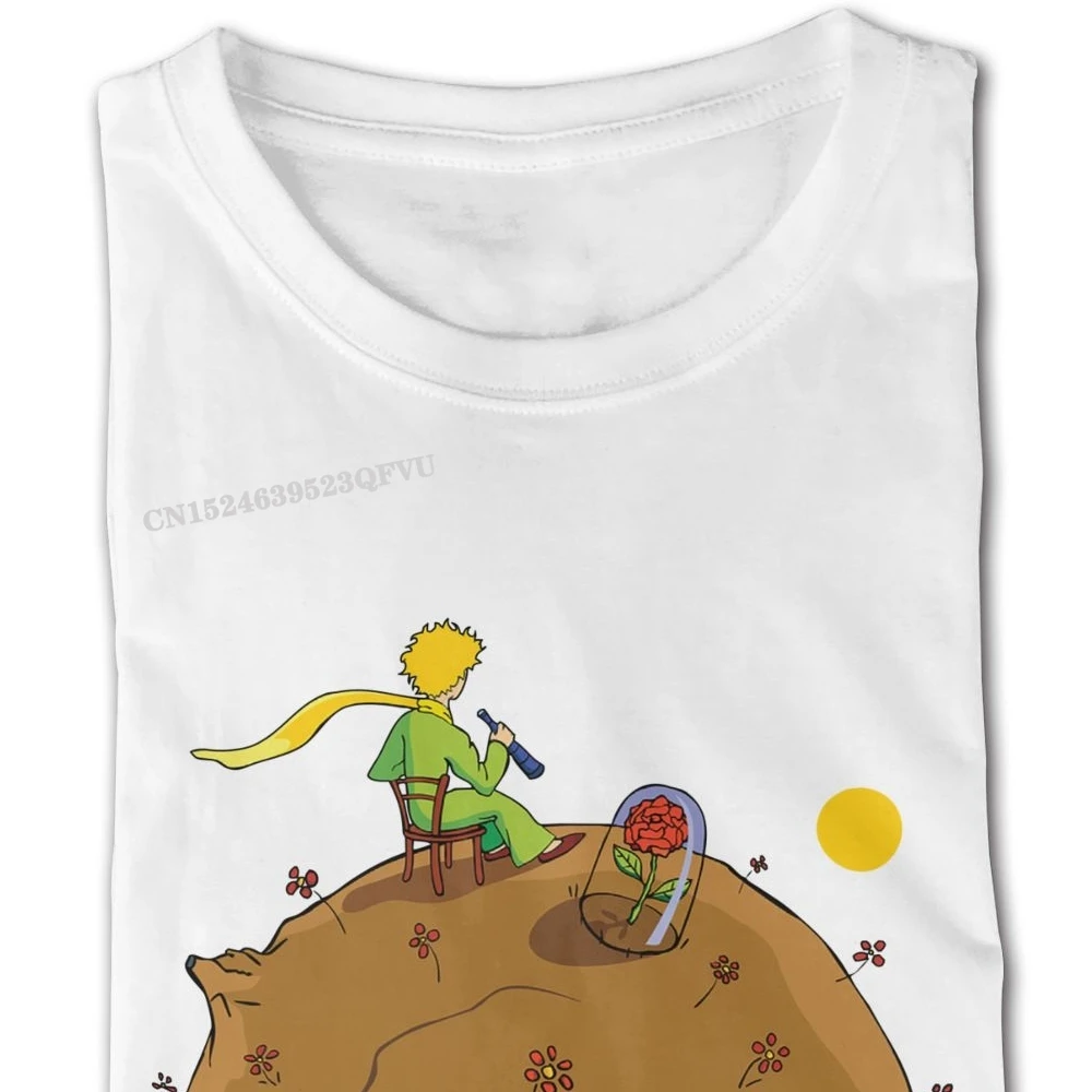 Cool T-Shirt Men The Little Prince Cotton T-Shirt Custom Oversized Anime Tshirt Men Valentine\'s Boyfriend\'s Kawaii T Shirts