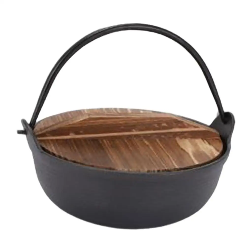 Cast Iron Hanging Pot Nabe Sukiyaki Pot Shabu Shabu Pot Cooking Double Handles Hanging Stew Souppot Cast Iron Sukiyaki Pot