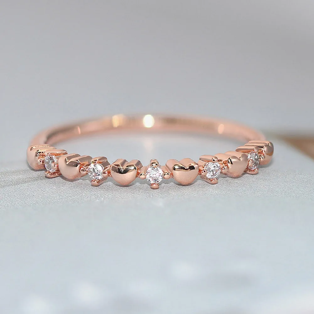Thin Dainty Pinky Ring For Women Silver Color Mini Crystal Zirconia Finger Ring Dating Tiny Party Fashion Jewelry Gift KBR029