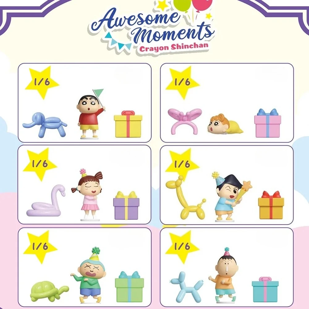 

Shinchan Crayon Blind Box Toys Cartoon Character Mini Figure Amusement Park Micro Scene Model Miniature Desk Decor Gift