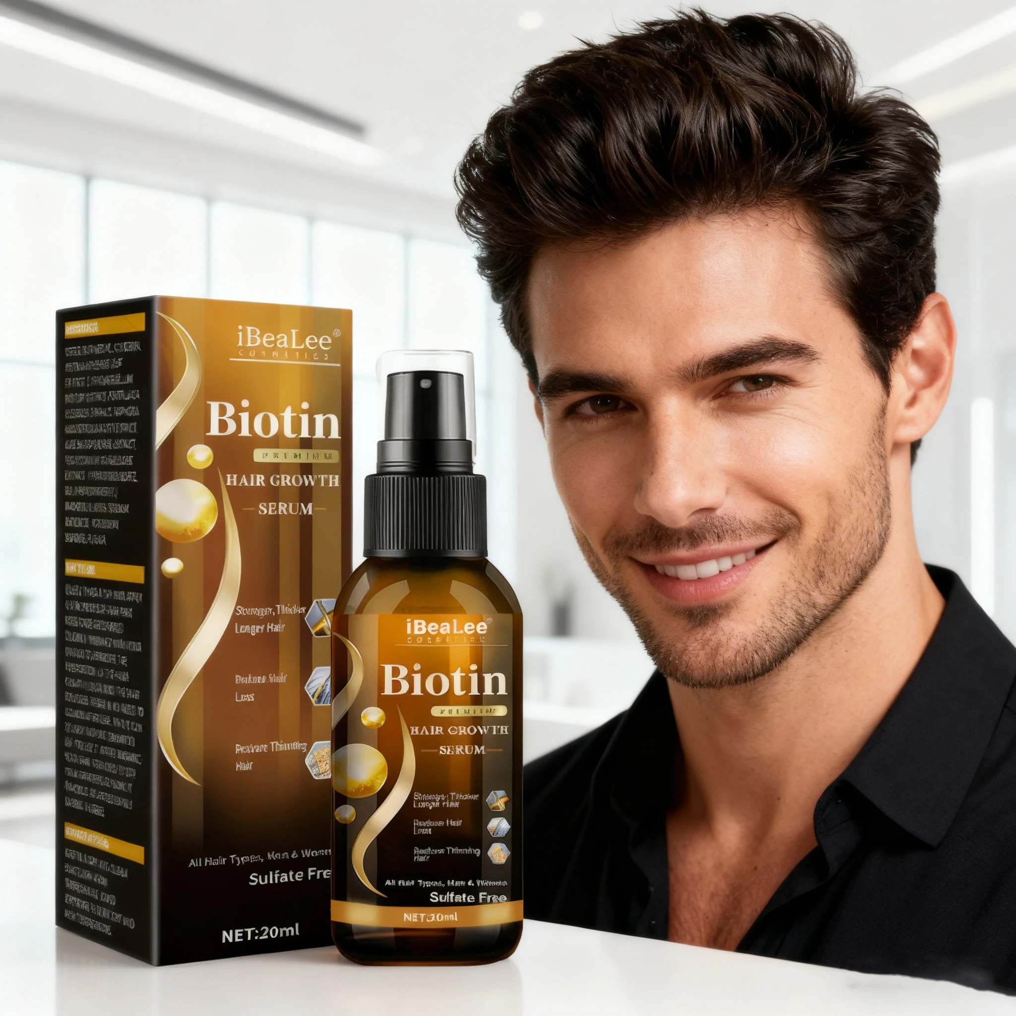 

Biotin Hair Growth Serum Spray Help Grow Healthy, Strong Hair, ,Thinning Hair Loss Regrowth Treatment for Men & Women Refreshing