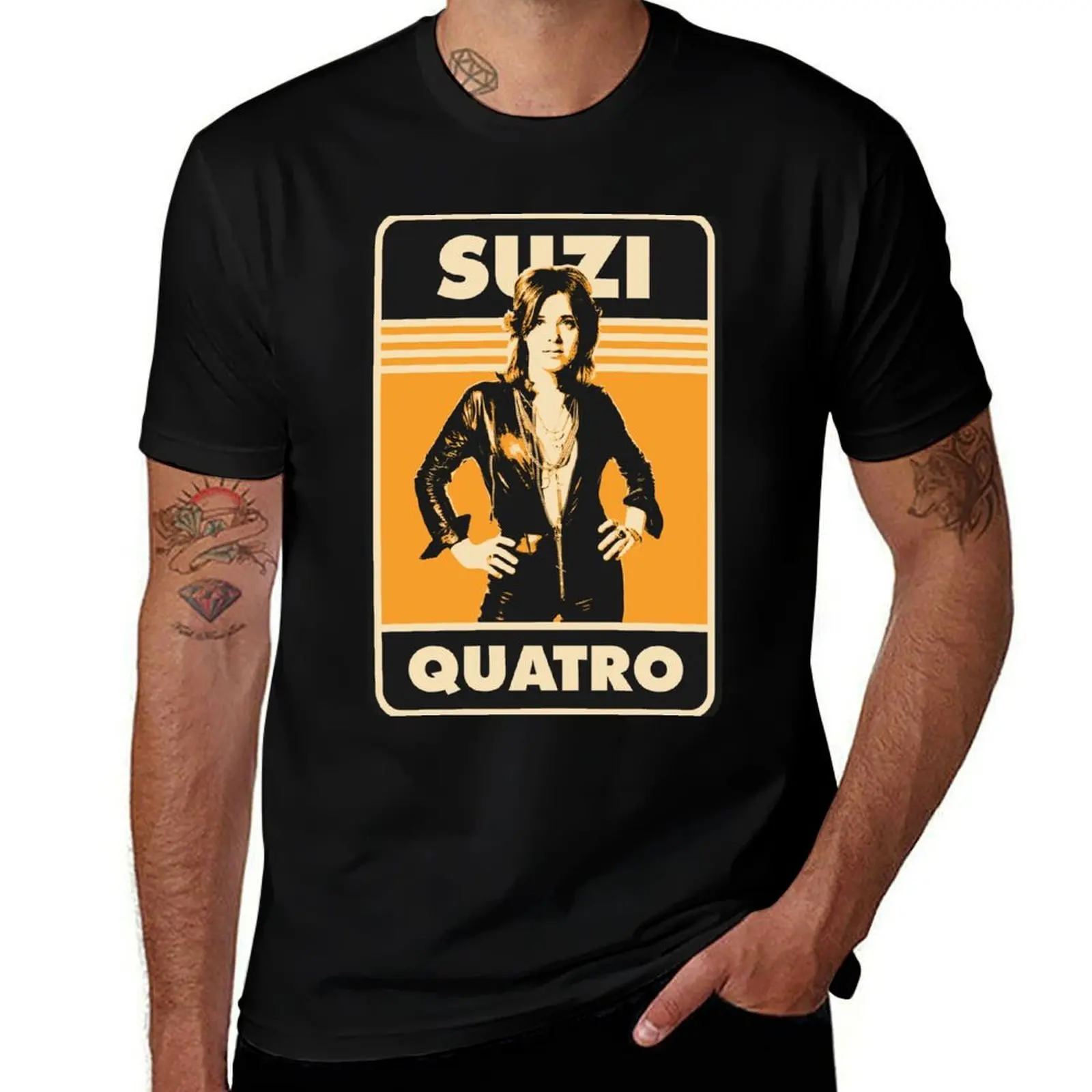 Suzi Quatro Glam Rock T-Shirt Soft Stretch Short Sleeve Top T-Shirt
