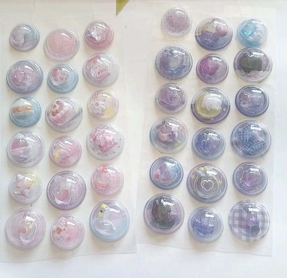 1sheet 3D Capsule Glue Relief Kawaii Stickers DIY Diary Mobile Phone Camera Decoration Cute Stickers
