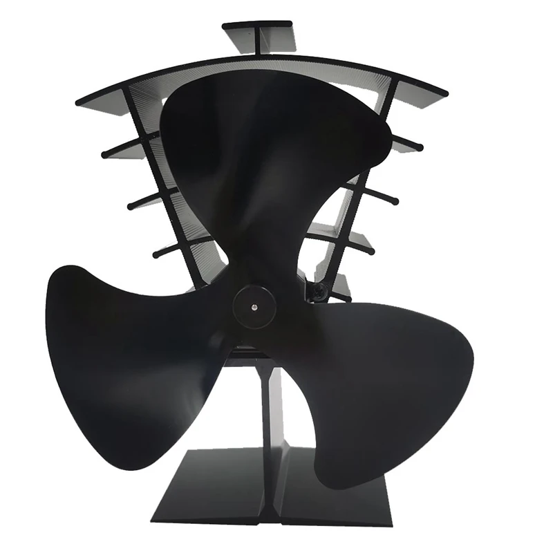 For Wood/Log Burner/Fireplace Wood Stove Fan Fireplace Fan Small Designed 3 Blades Heat Black TP2006-3