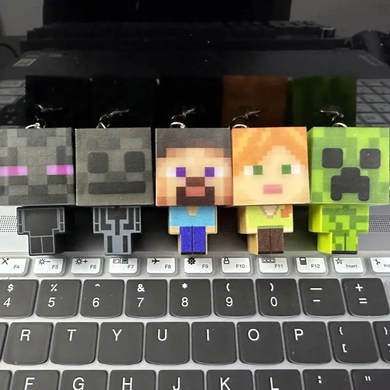 Fotografia 3: Lanterna Minecraft miniatura, luz noturna, produto do jogo, lâmpada com personagem MC, brinquedo modelo, luz decorativa de atmosfera, presente de aniversário