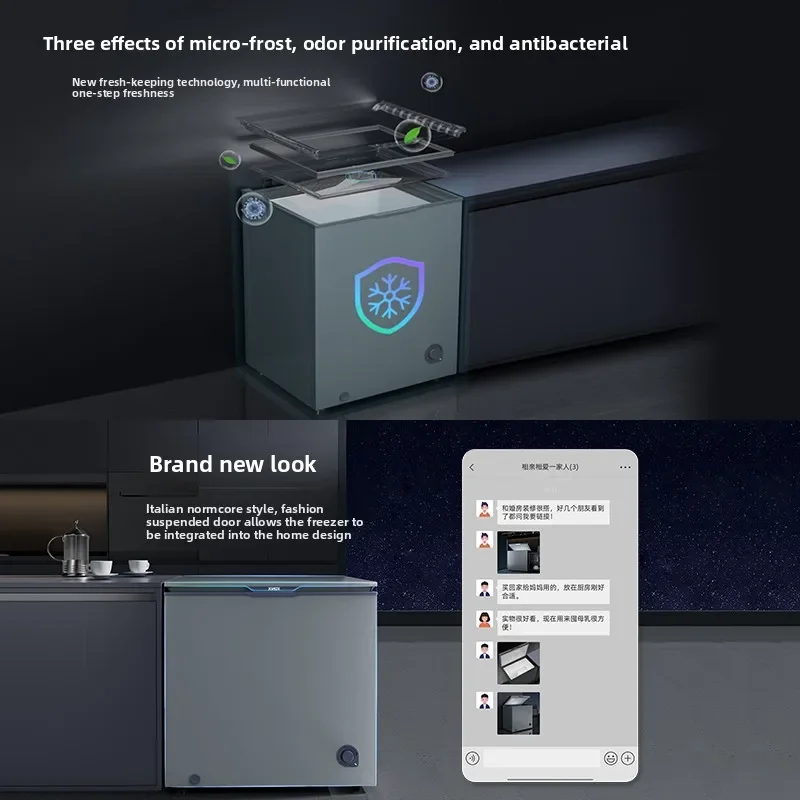 C20 200 Liters Thin Door Freezer Household Small Fresh-keeping Freezer Mini Freezer Energy-saving Refrigerator
