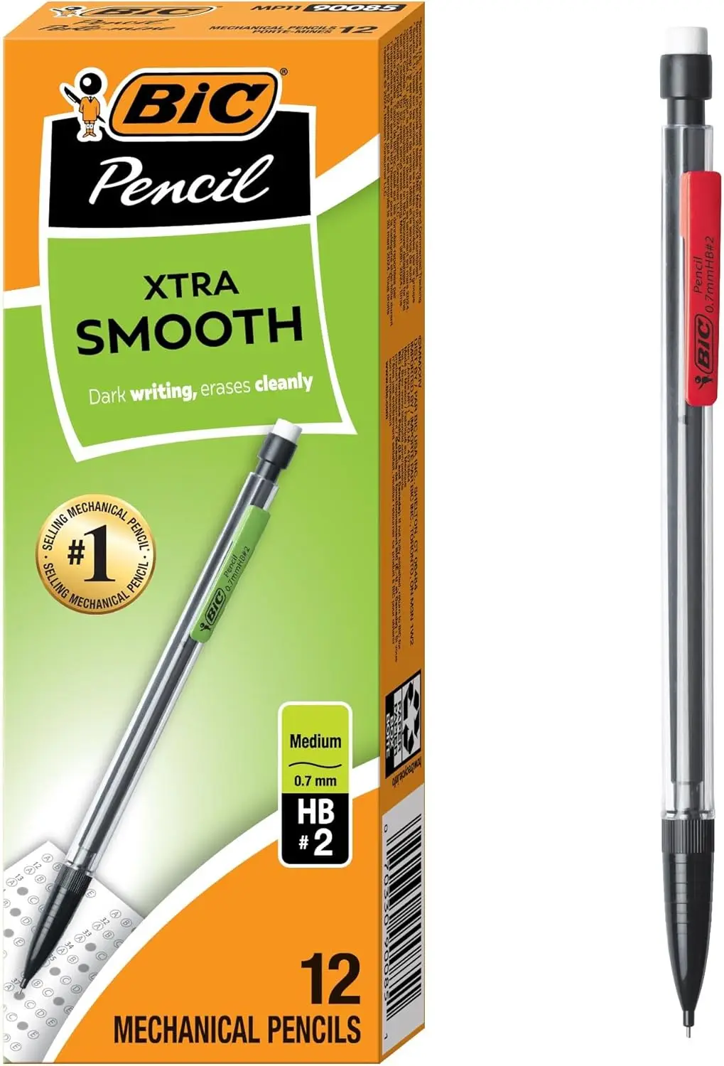 

Smooth Mechanical Pencils with Erasers, 0.7mm Medium Point, 12-Pack for School or Office Use