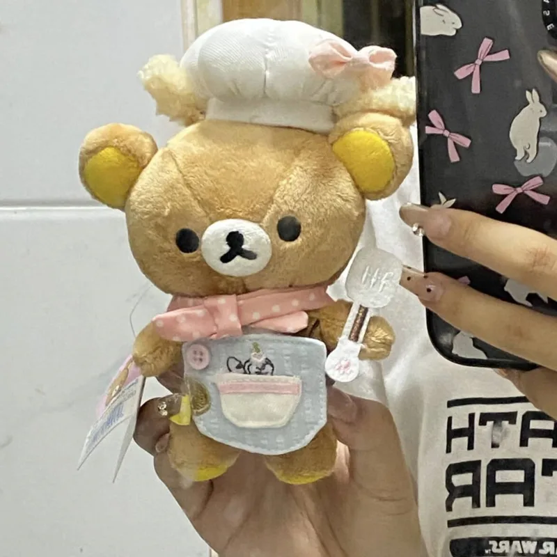New Scarf Rilakkuma Plush Doll Kawaii Anime Brown Bear Pelcuhe Stuffed Bear Toys Cute Couple Toy Christmas Gifts Birthday Kids