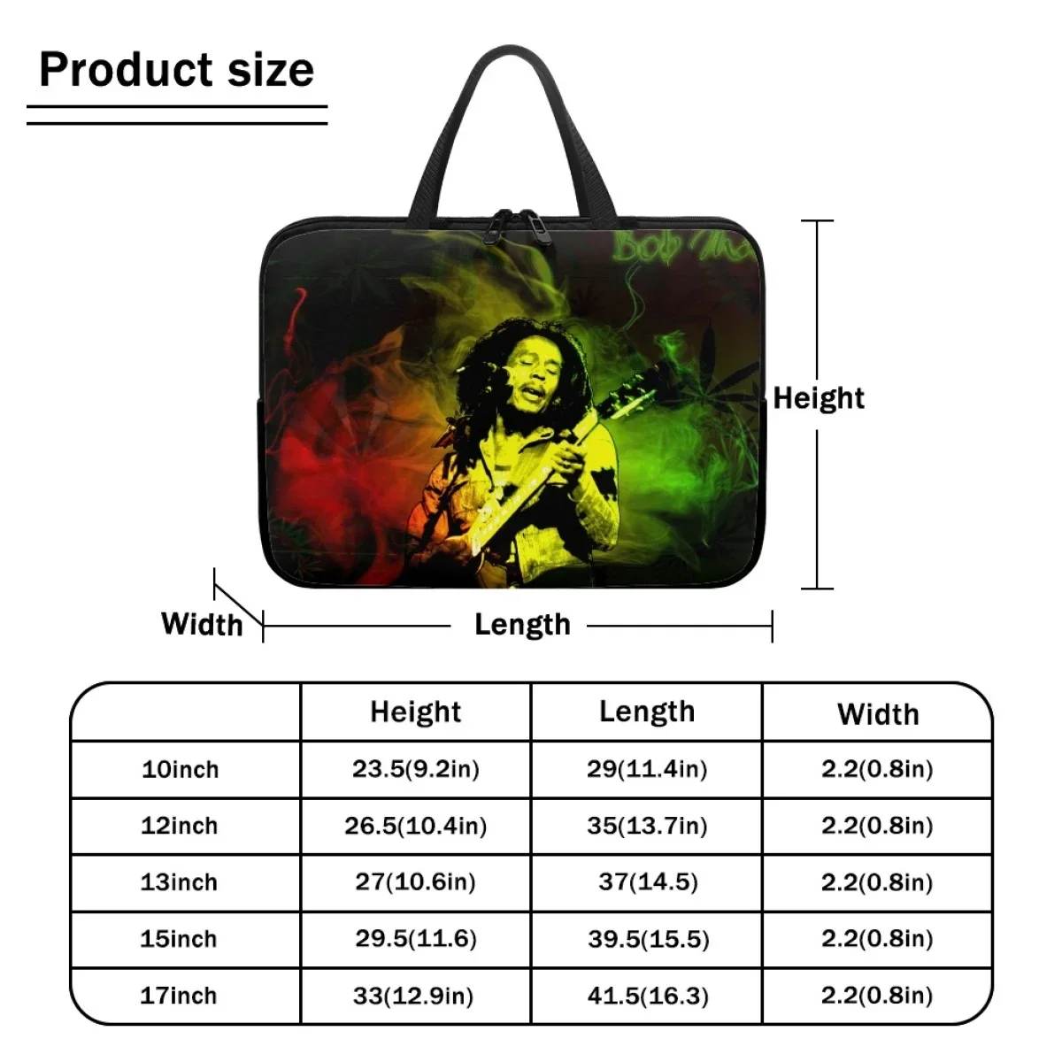 Bob Marley Laptop Bag Jamaican Rock Singer Portable Luxury Designer Handbags Notebook Protective Cover Tablet Bag Cумка женская