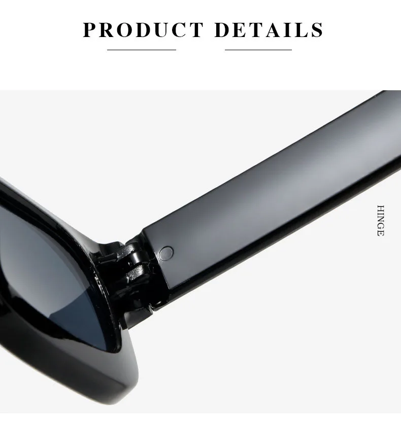 Kleine Sonnenbrille, rechteckig, dicker Rahmen, quadratische Sonnenbrille, Herren, Schwarz, Blau, Damen-Sonnenschutz, Uv400, Unisex – Detail 5