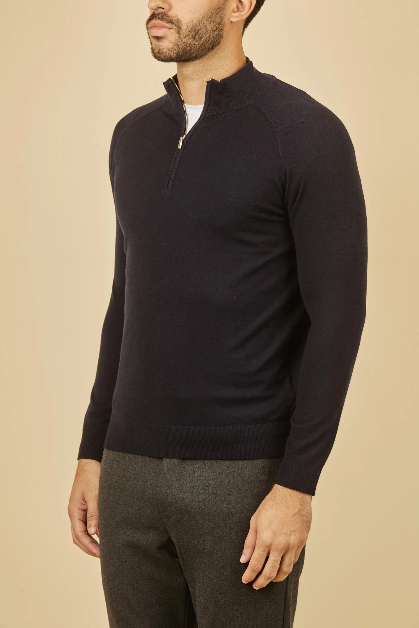 BLSK CPRT セーター カシミヤ メンズ 2025年新作 暖かい 長袖 ストレート スタンドカラー ニット 伸縮性 ジッパー 高品質 大きいサイズ M-4XL