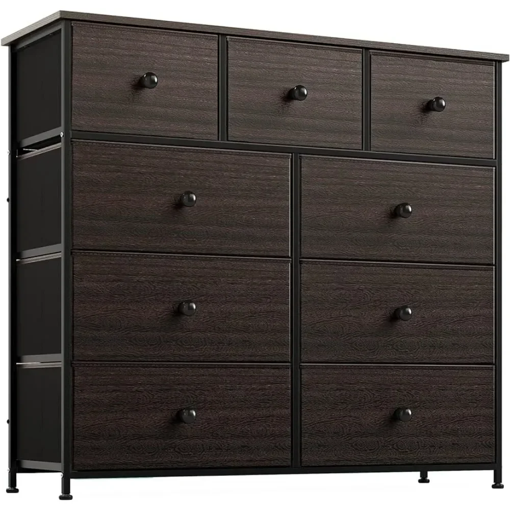 9 Drawer Dresser for Bedroom Faux Leather Chest of Drawers Closets Large Capacity Organizer Tower