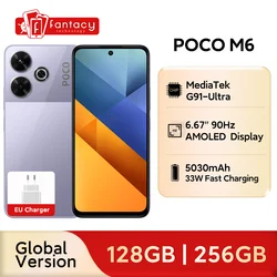 POCO M6 Smartphone Global Version Helio G91 Ultra 108MP Pro-Grade Main Camera 33W Fast Charging 5030mAh Battery