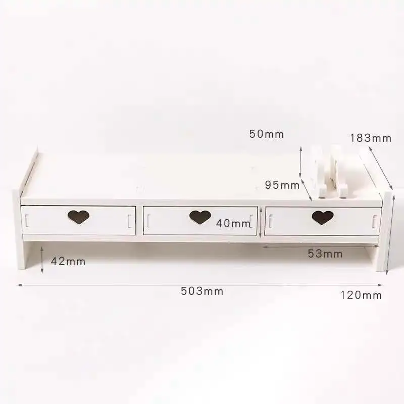 Office Desktop Computer Monitor Height Stand Student Dormitory Desktop Books Stationery Cosmetics Drawer Style Storage Rack