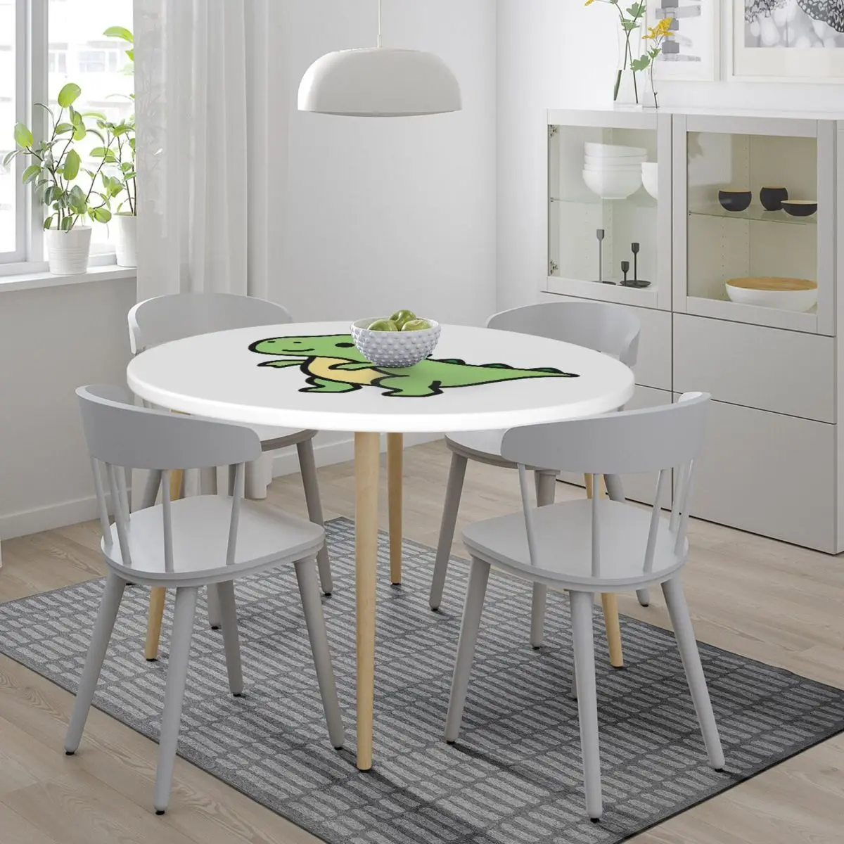 T Rex Waterproof Round Tablecloth Oilproof Table Cloth for Kitchen Events Dining Table Cover