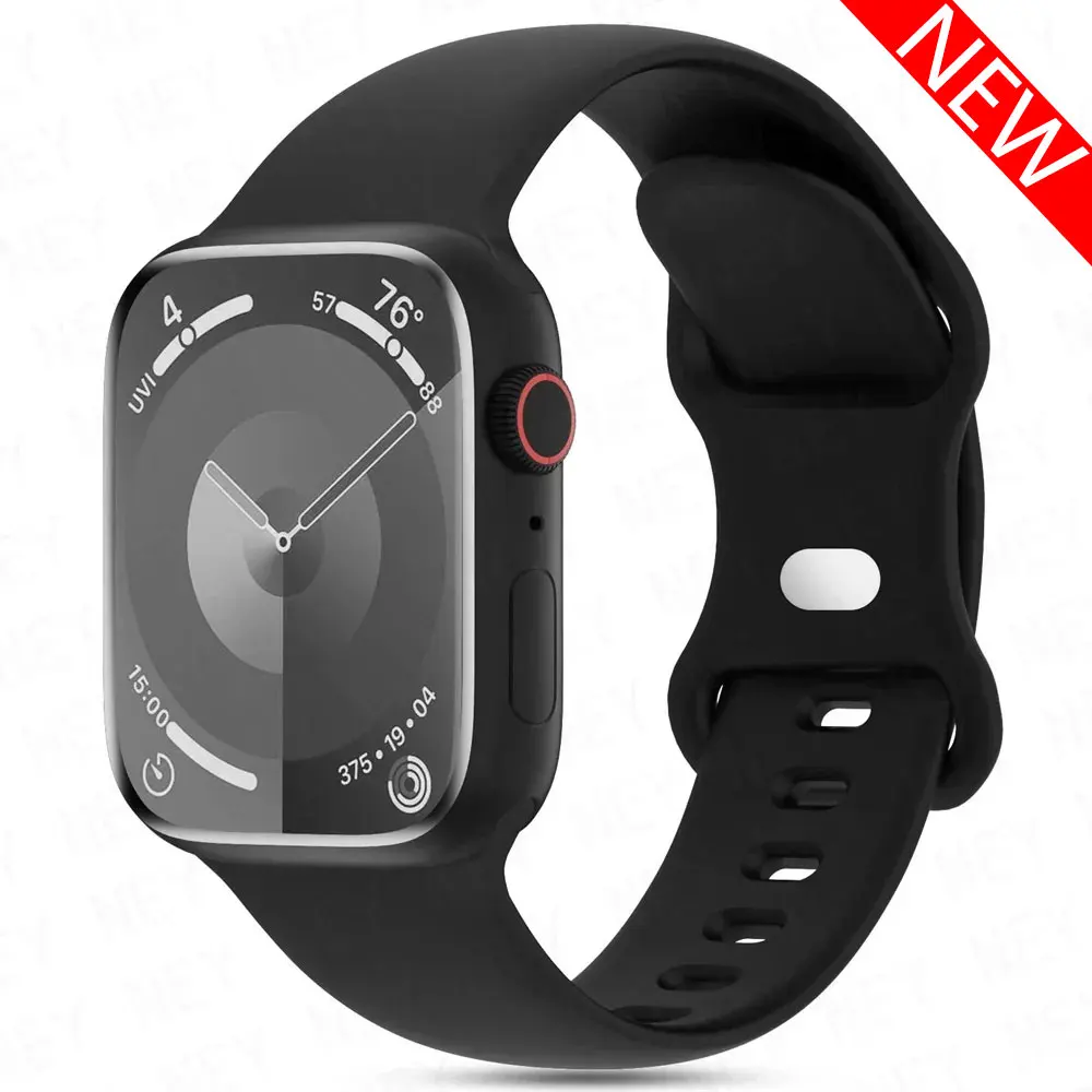 Pasek do zegarka Apple Watch 44mm 40mm 45mm 41mm 42-38mm Silikonowa bransoletka iwatch band series 8 7 se 3 4 5 6 9 ultra 2 49mm