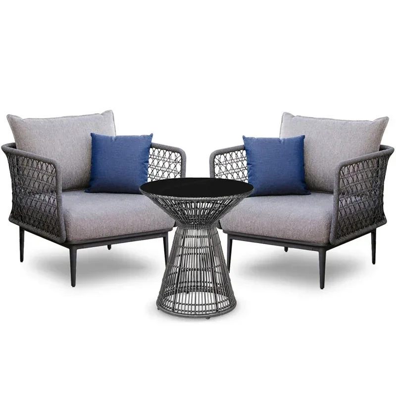 Outdoor Sofa Combination Villa Vine Chair Courtyard Leisure Small Tea Table Single Seat Garden Vine Weaving Furniture