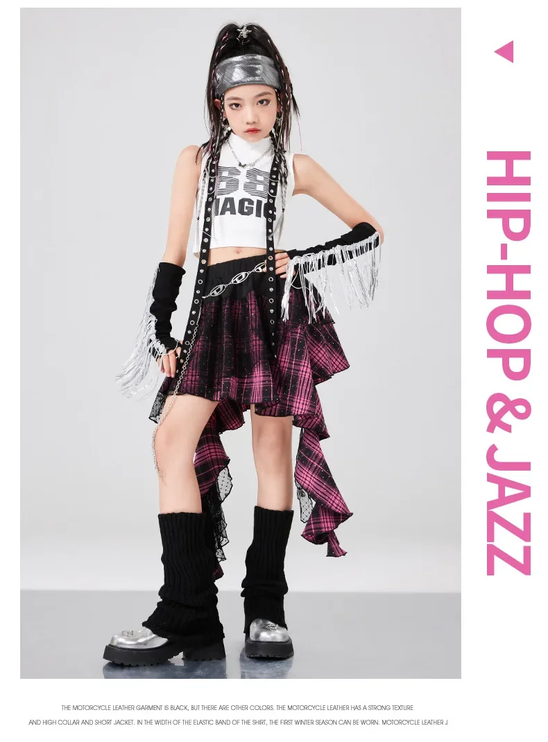 Mädchen Jazz Hip-Hop Tanzkostüme Set Bühnenoutfits für Mädchen Gruppen Kpop Mode Laufsteg-Show Tanzbekleidung Sets – Detail 5