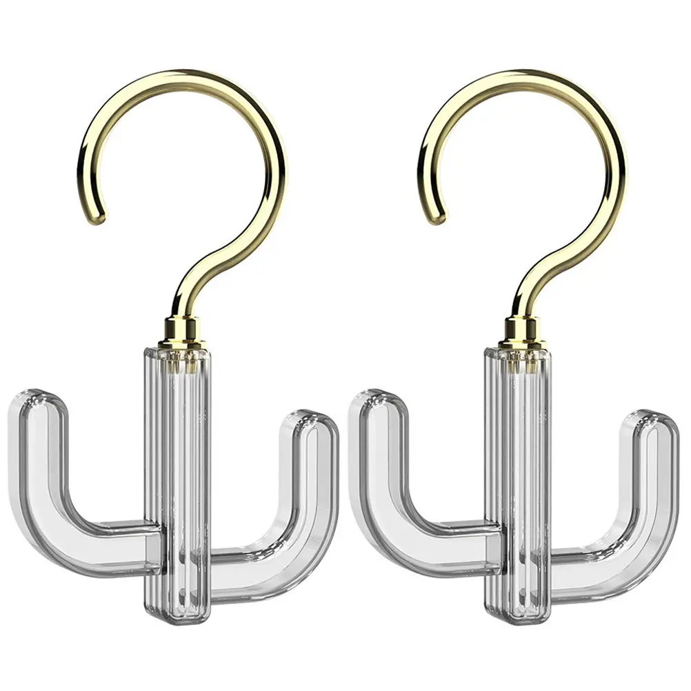 2Pcs Rotating Coat Hat Hooks Multipurpose Closet Hangers Rotating Purse Belt Scarf Hooks Space Saving Home Storage Rack