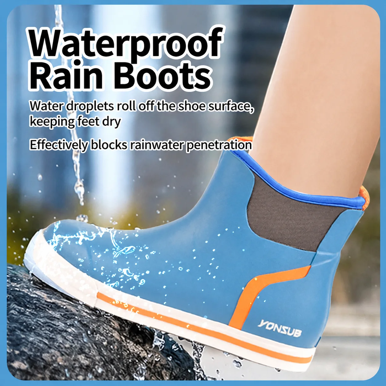 Fishing Boots Men Women Waterproof Rain Boots Non Slip Garden Outdoor Office City Deck Fishing Shoes Tall Rubber