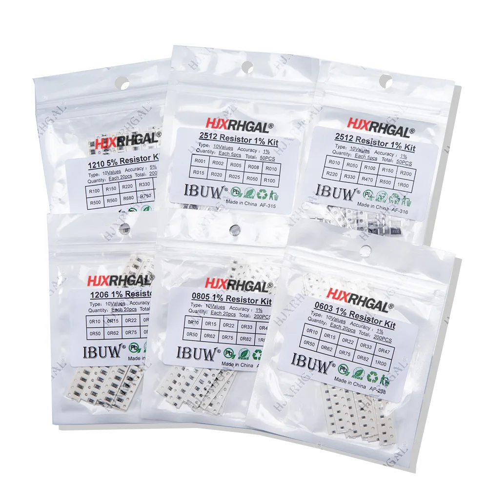 4000 SZTUK 0402 Zestaw rezystorów SMD Zestaw 10ohm-1M ohm 5% 80 wartościX 50 SZTUK = 4000 SZTUK Zestaw próbek 0805 0603 1206 2512 1210
