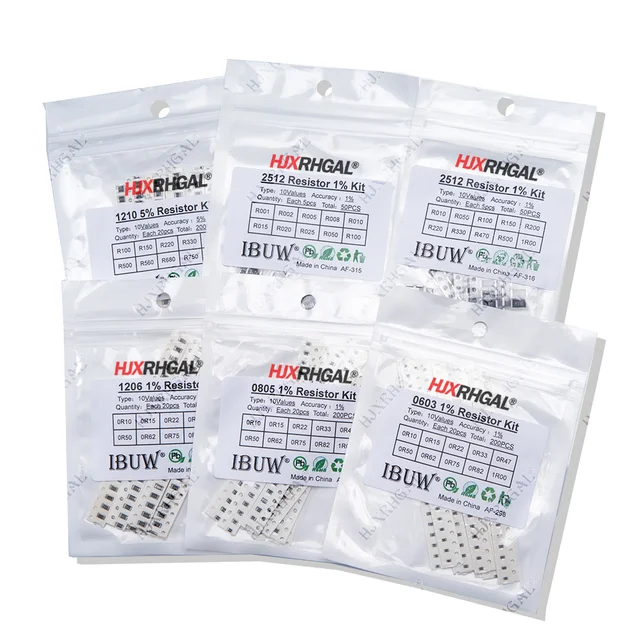 4000 SZTUK 0402 Zestaw rezystorów SMD Zestaw 10ohm-1M ohm 5% 80 wartościX 50 SZTUK = 4000 SZTUK Zestaw próbek 0805 0603 1206 2512 1210
