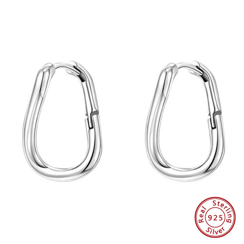 

925 Sterling Silver Earrings Original Certificate Irregular Geometric Ear Clip Stud Earrings For Women Free Shipping Jewelry