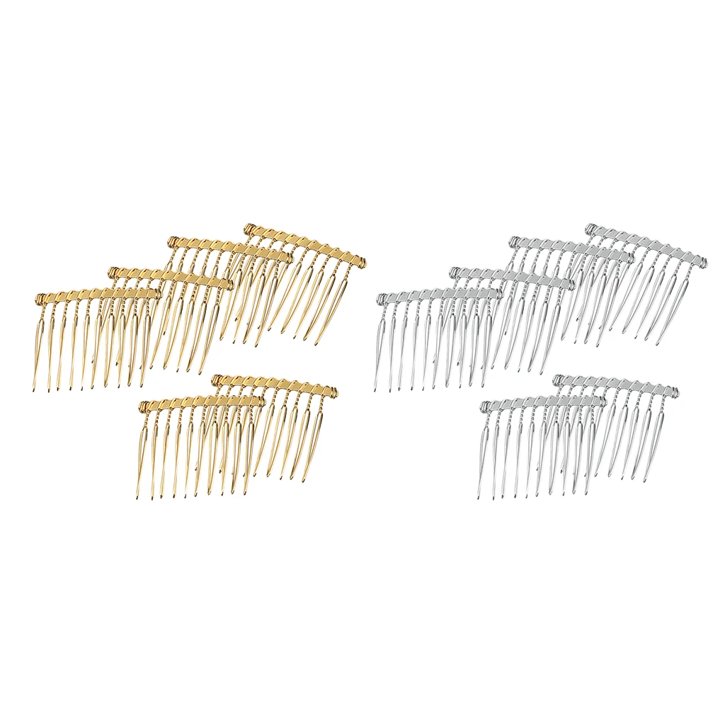 6 Pcs DIY Blank Metal Hair Clips Wedding Veil Side Hair Combs Jewelry Making Findings for DIY Handmade Bridal Hair Accessories