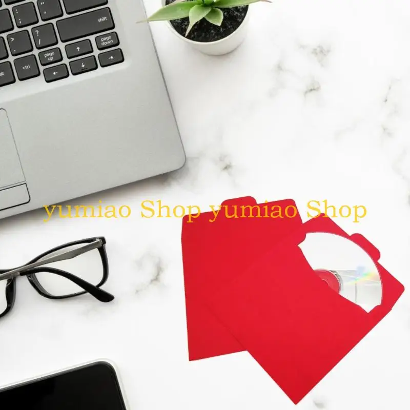 587B 50 Recycled Paper CDs Holders Protective Envelopes for Office Home Organization